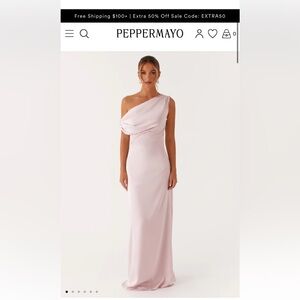 Heart Of Glass Satin Maxi Dress - Pink